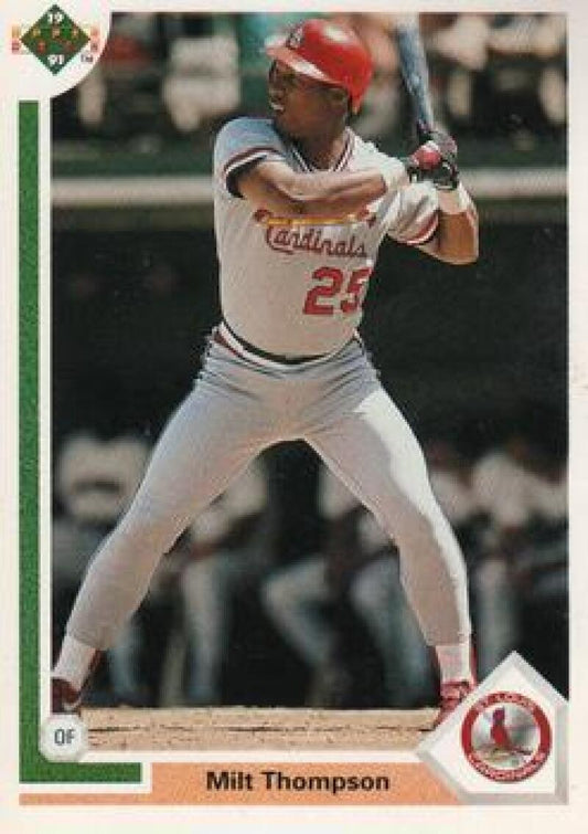 1991 Upper Deck Baseball #309 Milt Thompson St. Louis Cardinals  Image 1