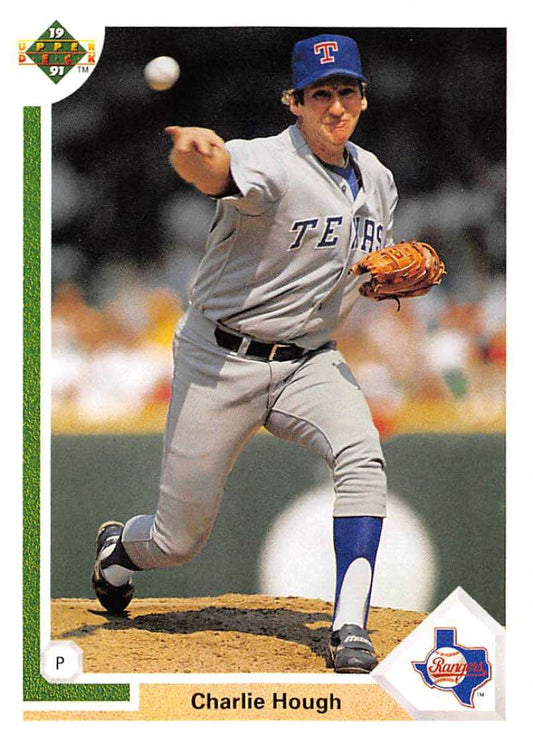 1991 Upper Deck Baseball #313 Charlie Hough  Texas Rangers  Image 1