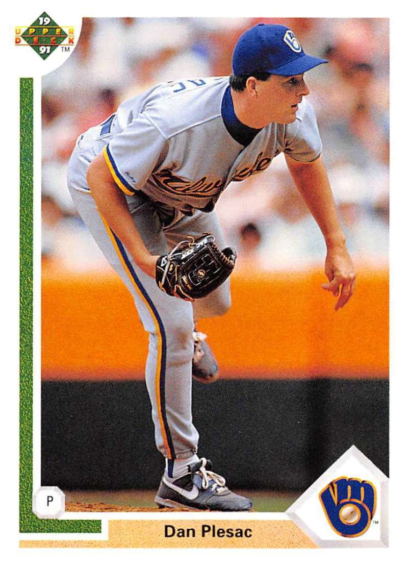 1991 Upper Deck Baseball #322 Dan Plesac Milwaukee Brewers Image 1