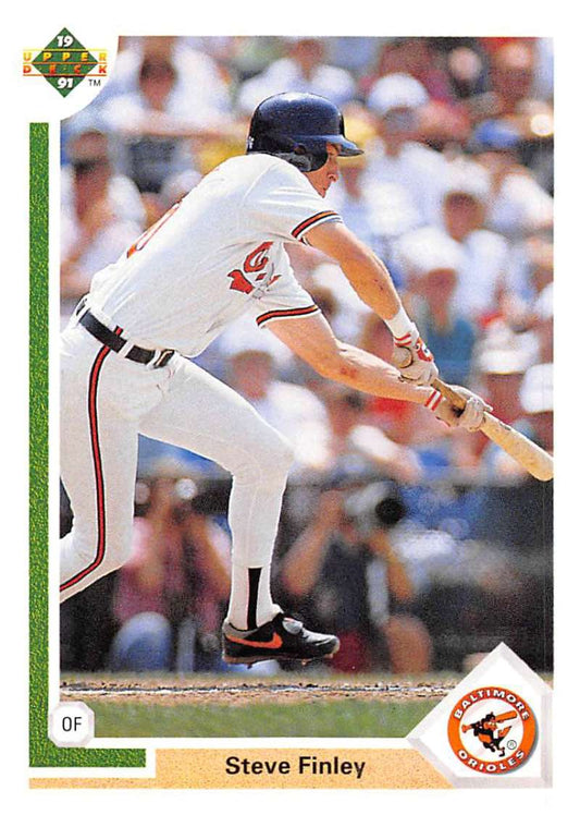 1991 Upper Deck Baseball #330 Steve Finley UER  Baltimore Orioles  Image 1