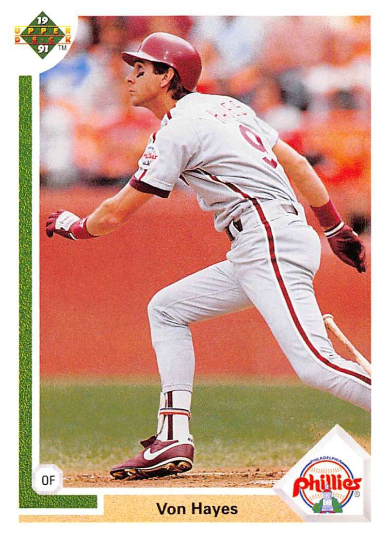 1991 Upper Deck Baseball #368 Von Hayes Philadelphia Phillies Image 1