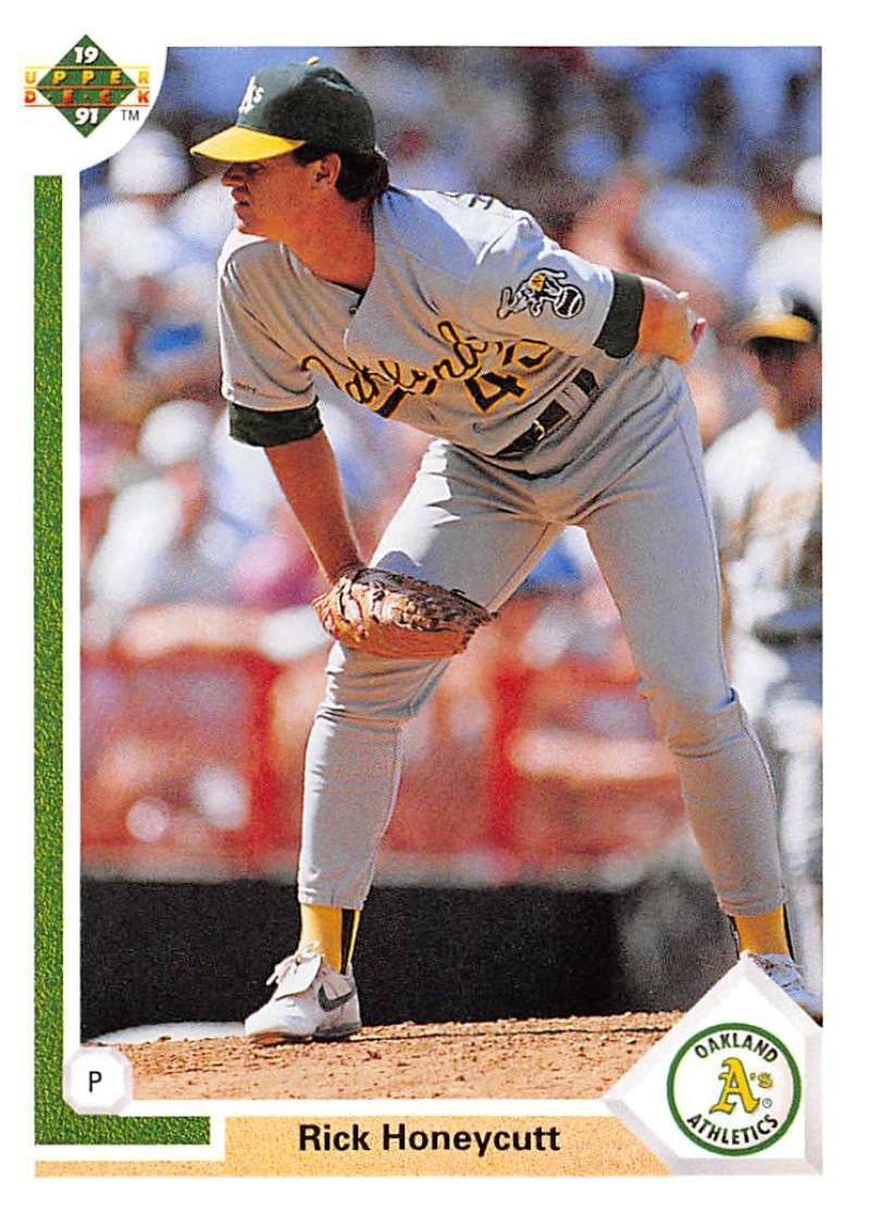1991 Upper Deck Baseball #379 Rick Honeycutt Oakland Athletics Image 1