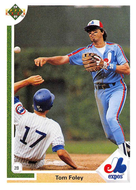 1991 Upper Deck Baseball #381 Tom Foley  Montreal Expos  Image 1