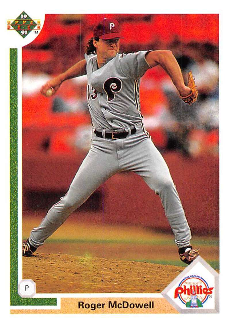 1991 Upper Deck Baseball #406 Roger McDowell Philadelphia Phillies Image 1