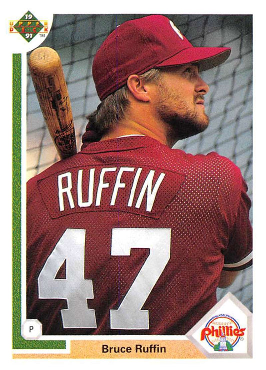 1991 Upper Deck Baseball #410 Bruce Ruffin  Philadelphia Phillies  Image 1