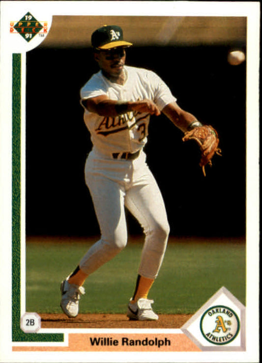 1991 Upper Deck Baseball #421 Willie Randolph  Oakland Athletics  Image 1