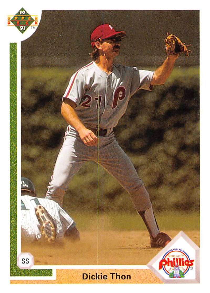 1991 Upper Deck Baseball #449 Dickie Thon Philadelphia Phillies Image 1