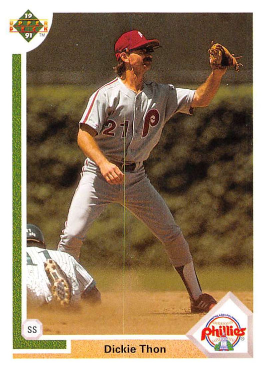 1991 Upper Deck Baseball #449 Dickie Thon  Philadelphia Phillies  Image 1