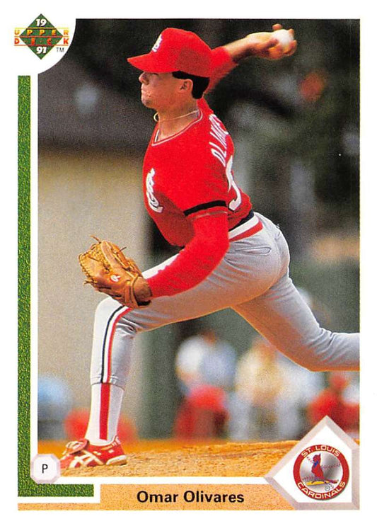 1991 Upper Deck Baseball #463 Omar Olivares  RC Rookie St. Louis Cardinals  Image 1