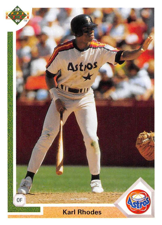1991 Upper Deck Baseball #466 Karl Rhodes  Houston Astros  Image 1