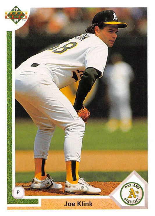 1991 Upper Deck Baseball #468 Joe Klink  Oakland Athletics  Image 1