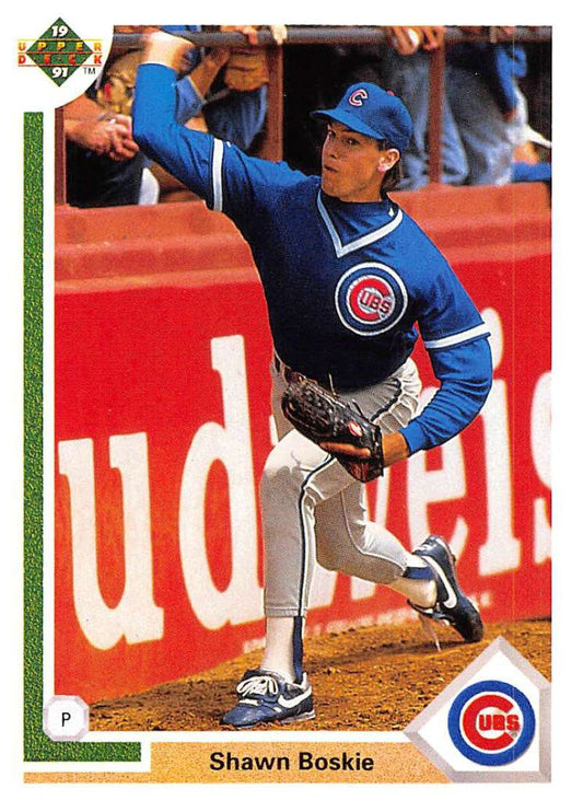 1991 Upper Deck Baseball #471 Shawn Boskie UER  Chicago Cubs  Image 1