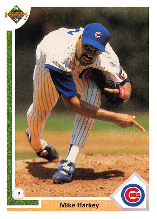 1991 Upper Deck Baseball #475 Mike Harkey  Chicago Cubs  Image 1