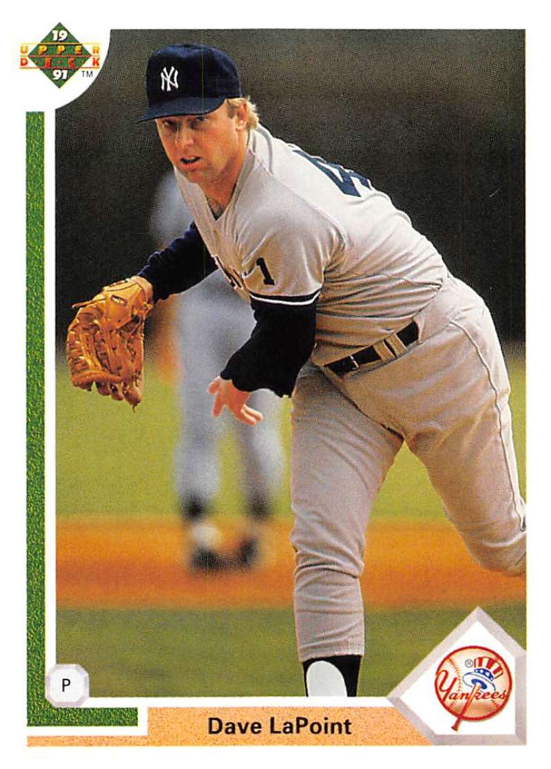 1991 Upper Deck Baseball #483 Dave LaPoint New York Yankees Image 1