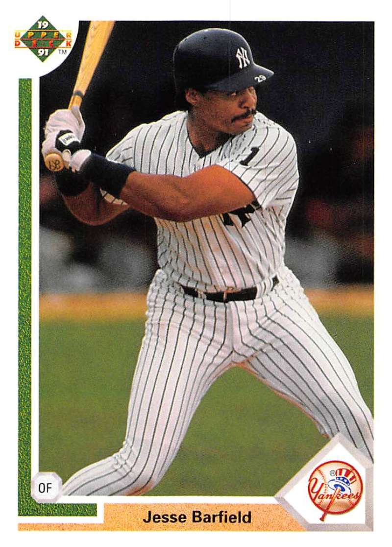 1991 Upper Deck Baseball #485 Jesse Barfield New York Yankees Image 1