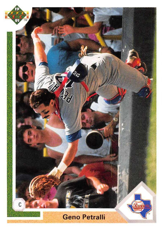 1991 Upper Deck Baseball #492 Geno Petralli  Texas Rangers  Image 1