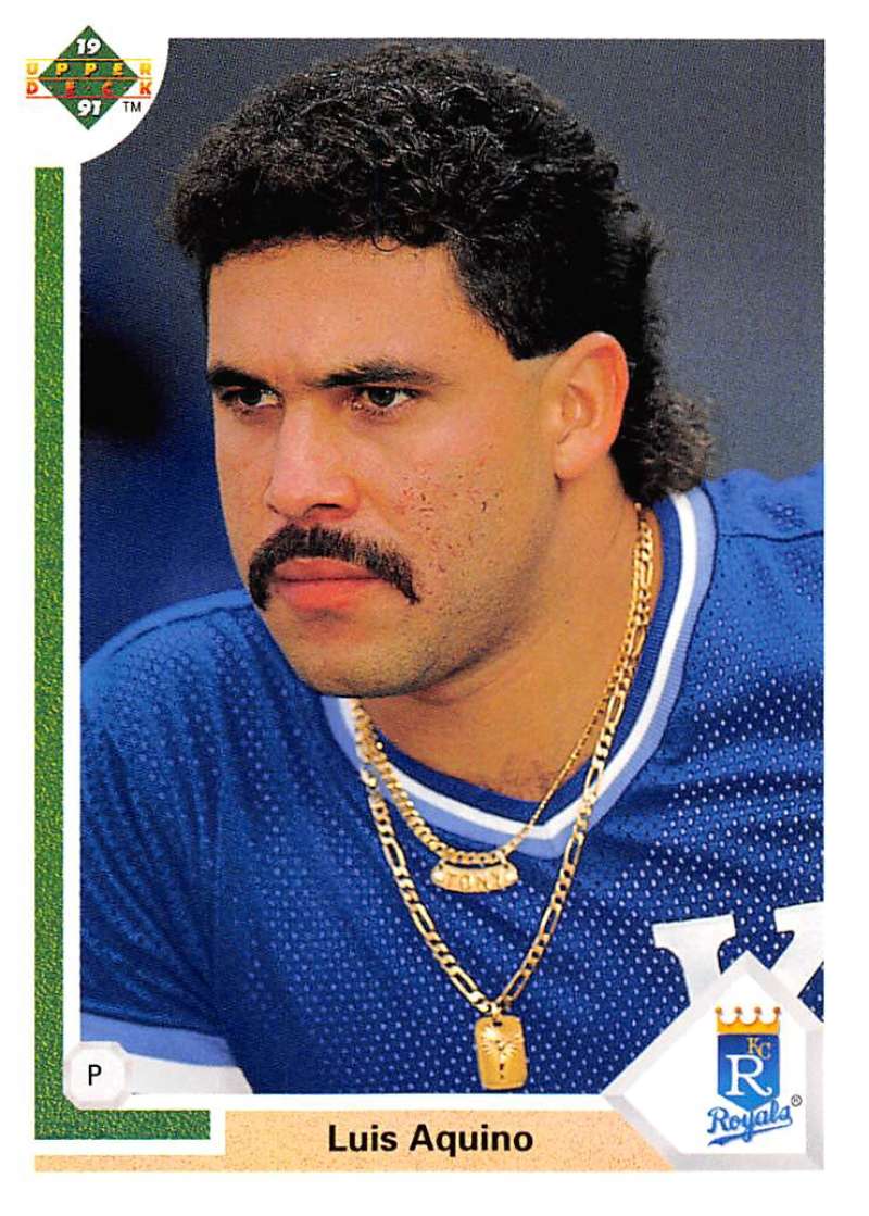 1991 Upper Deck Baseball #504 Luis Aquino Kansas City Royals Image 1