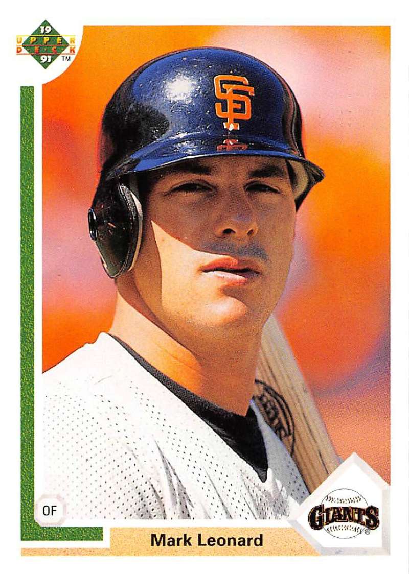 1991 Upper Deck Baseball #557 Mark Leonard RC Rookie Giants Image 1