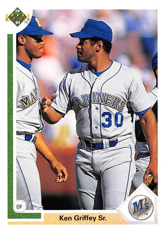 1991 Upper Deck Baseball #572 Ken Griffey Sr./Ken Griffey Jr.  Mariners  Image 1