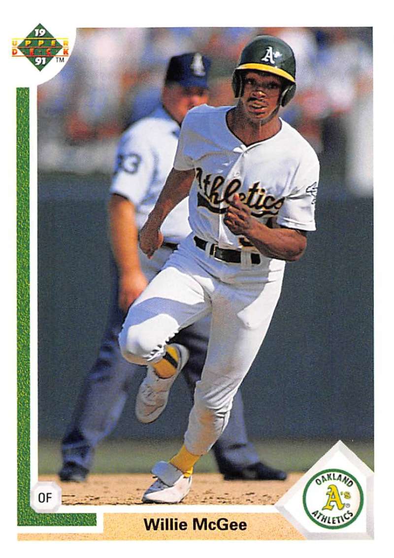 1991 Upper Deck Baseball #584 Willie McGee Oakland Athletics Image 1