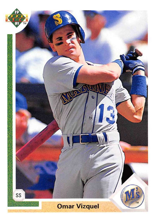 1991 Upper Deck Baseball #593 Omar Vizquel  Seattle Mariners  Image 1