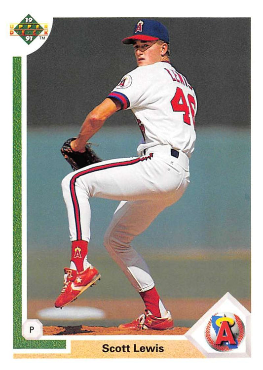 1991 Upper Deck Baseball #594 Scott Lewis  RC Rookie California Angels  Image 1