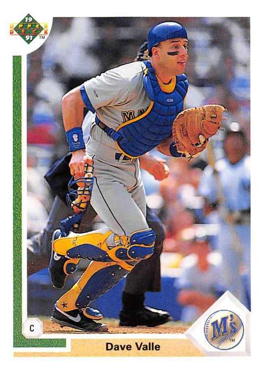 1991 Upper Deck Baseball #595 Dave Valle  Seattle Mariners  Image 1