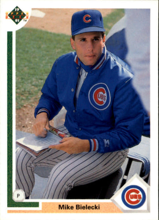 1991 Upper Deck Baseball #597 Mike Bielecki  Chicago Cubs  Image 1