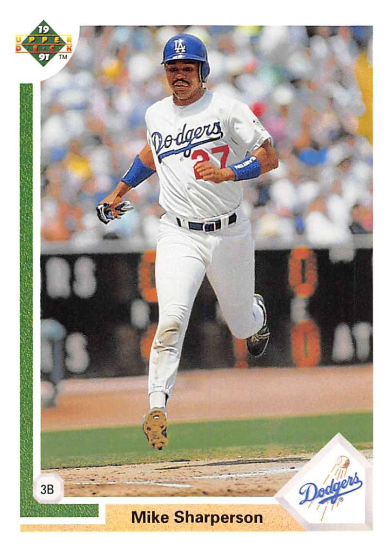 1991 Upper Deck Baseball #598 Mike Sharperson Los Angeles Dodgers Image 1