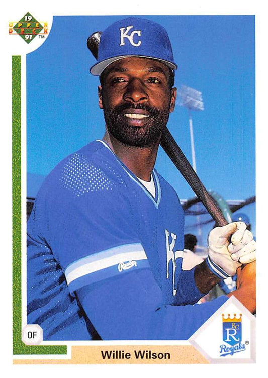1991 Upper Deck Baseball #609 Willie Wilson  Kansas City Royals  Image 1