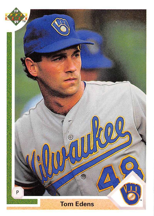 1991 Upper Deck Baseball #616 Tom Edens  RC Rookie Milwaukee Brewers  Image 1