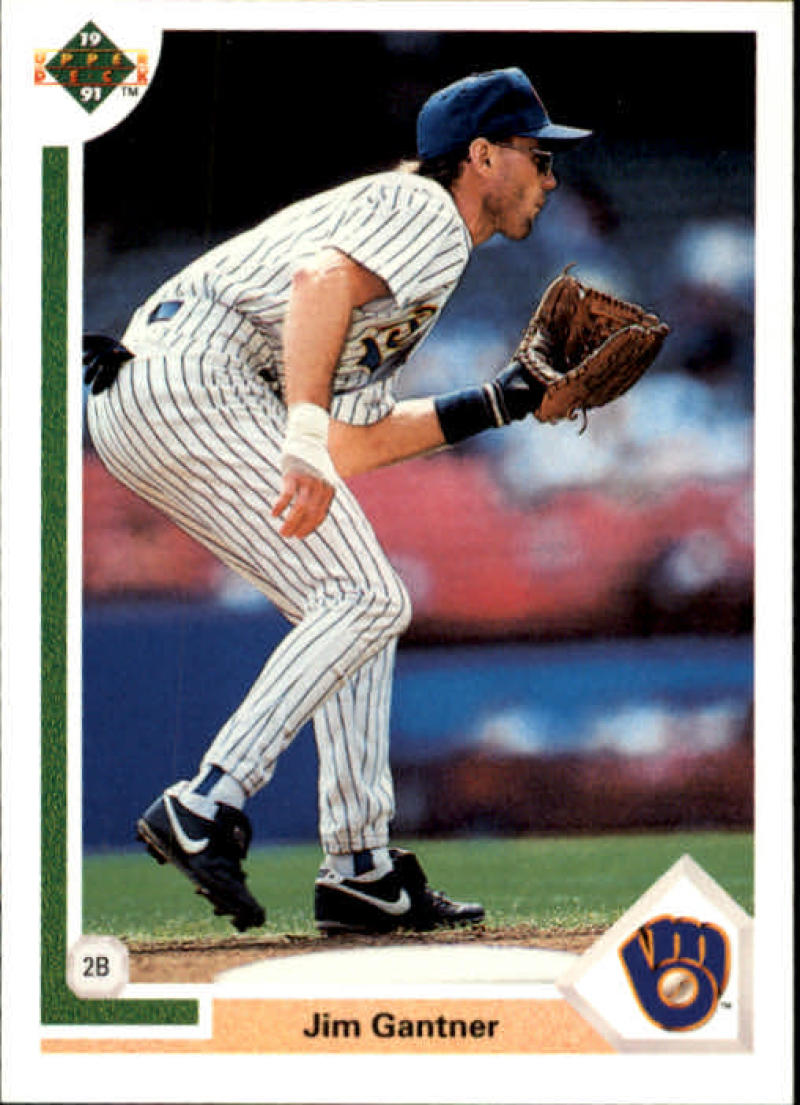 1991 Upper Deck Baseball #618 Jim Gantner Milwaukee Brewers Image 1
