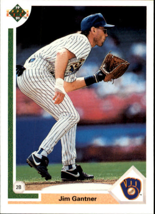 1991 Upper Deck Baseball #618 Jim Gantner  Milwaukee Brewers  Image 1