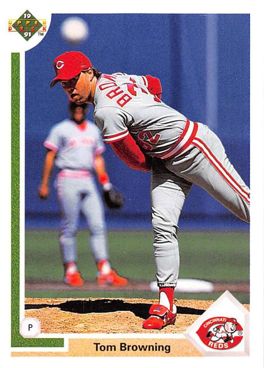 1991 Upper Deck Baseball #633 Tom Browning  Cincinnati Reds  Image 1