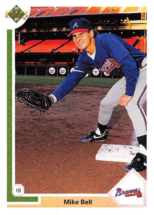1991 Upper Deck Baseball #644 Mike Bell  RC Rookie Atlanta Braves  Image 1