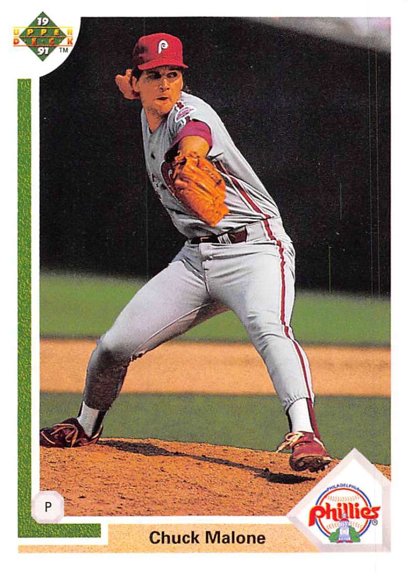1991 Upper Deck Baseball #649 Chuck Malone Philadelphia Phillies Image 1