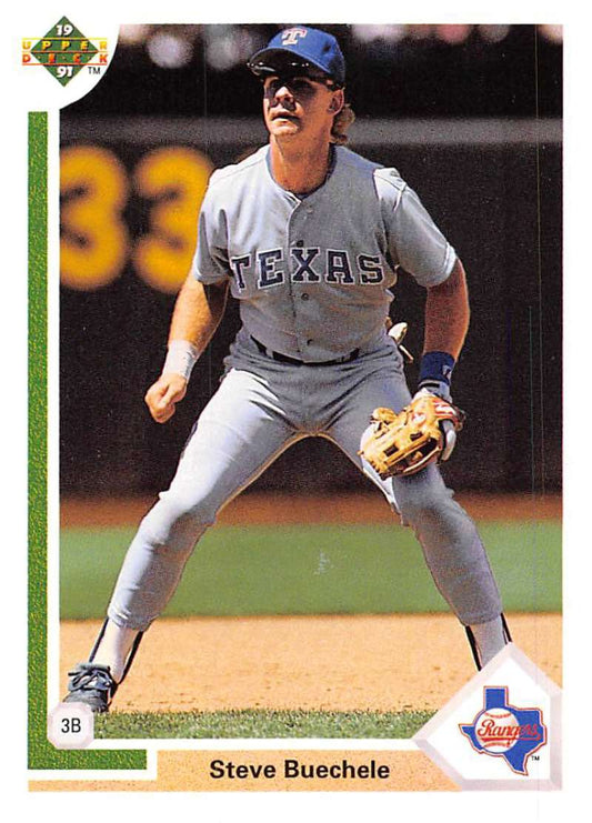 1991 Upper Deck Baseball #650 Steve Buechele  Texas Rangers  Image 1