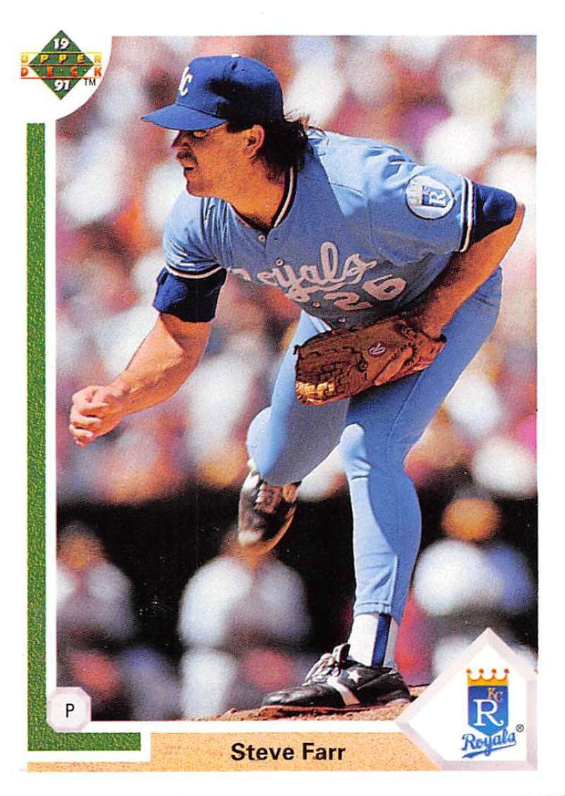 1991 Upper Deck Baseball #660 Steve Farr Kansas City Royals Image 1