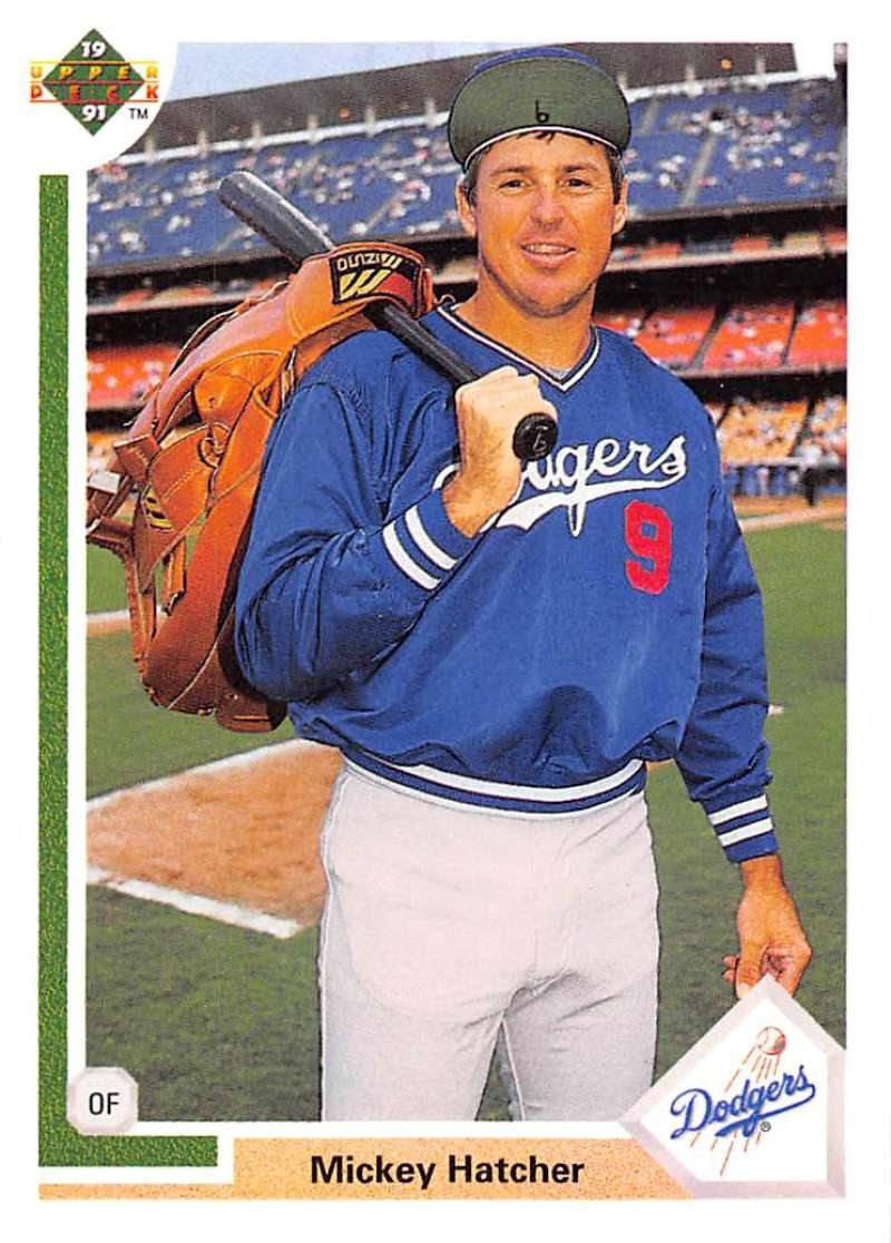 1991 Upper Deck Baseball #666 Mickey Hatcher Los Angeles Dodgers Image 1