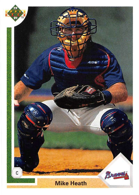1991 Upper Deck Baseball #701 Mike Heath  Atlanta Braves  Image 1