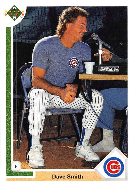 1991 Upper Deck Baseball #704 Dave Smith  Chicago Cubs  Image 1
