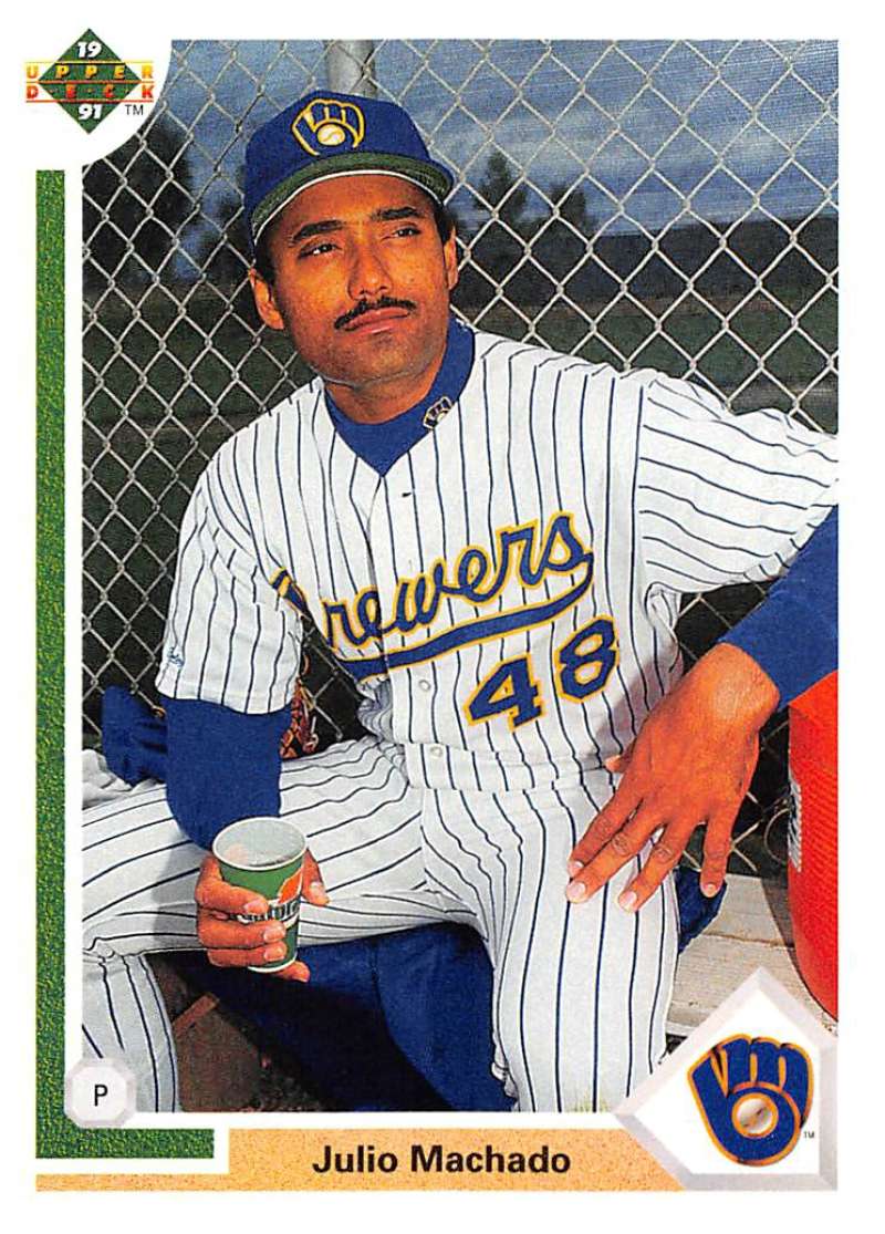 1991 Upper Deck Baseball #716 Julio Machado Milwaukee Brewers Image 1