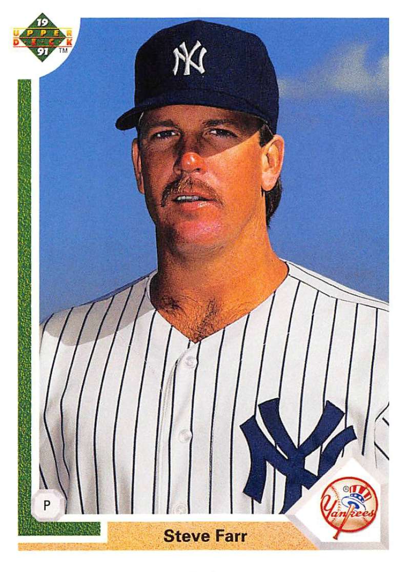 1991 Upper Deck Baseball #717 Steve Farr New York Yankees Image 1