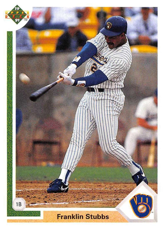 1991 Upper Deck Baseball #718 Franklin Stubbs  Milwaukee Brewers  Image 1