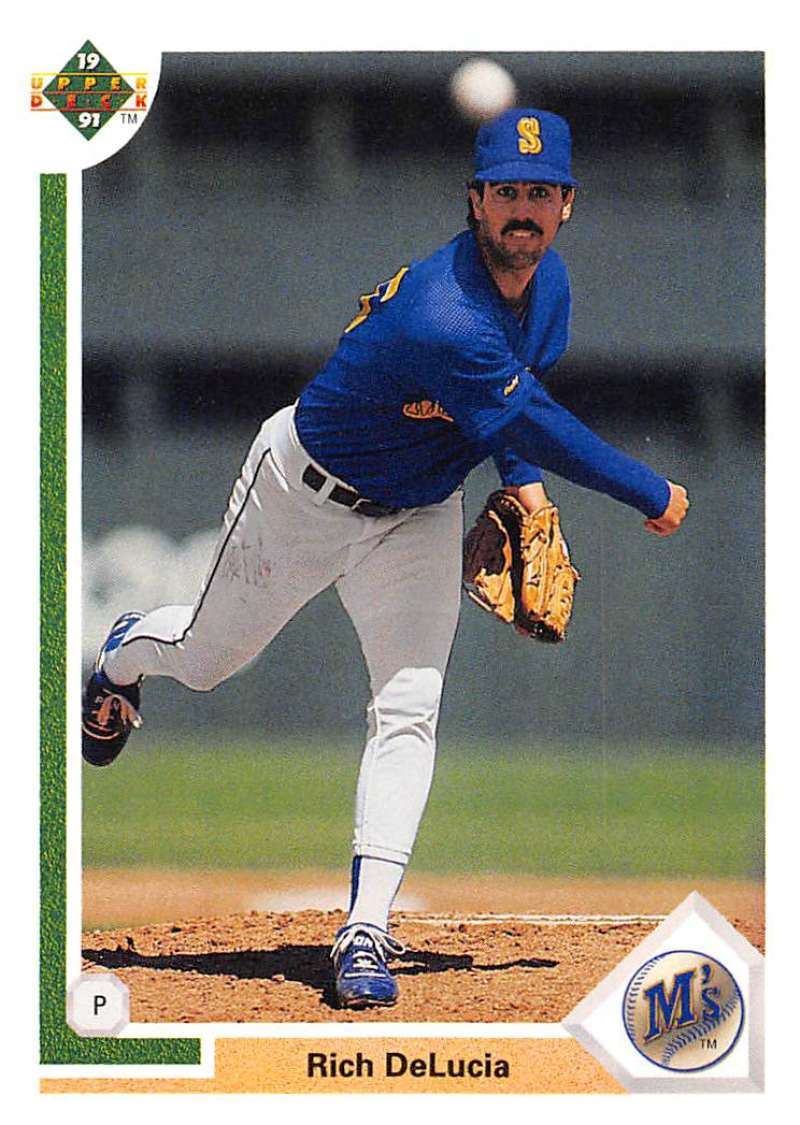 1991 Upper Deck Baseball #727 Rich DeLucia RC Rookie Seattle Mariners Image 1