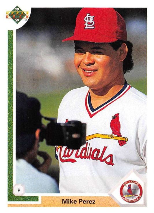 1991 Upper Deck Baseball #728 Mike Perez  RC Rookie St. Louis Cardinals  Image 1