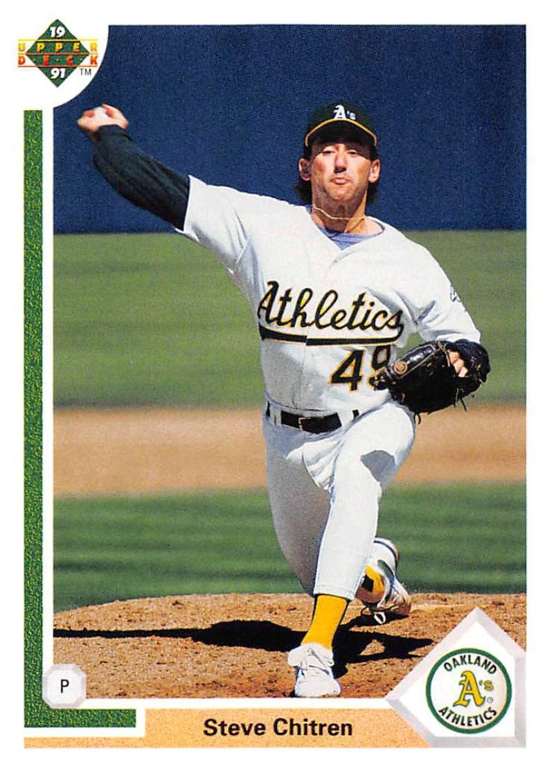 1991 Upper Deck Baseball #753 Steve Chitren RC Rookie Oakland Athletics Image 1