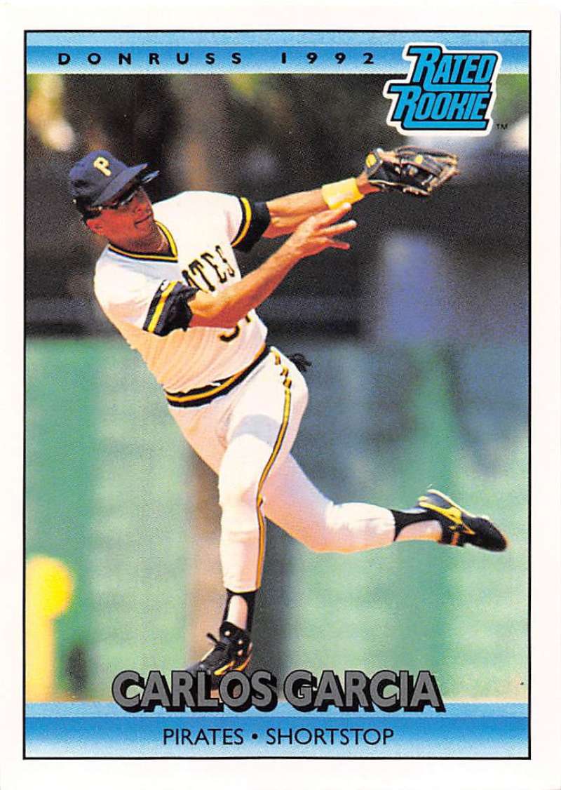 1992 Donruss Baseball #14 Carlos Garcia RR Pittsburgh Pirates Image 1
