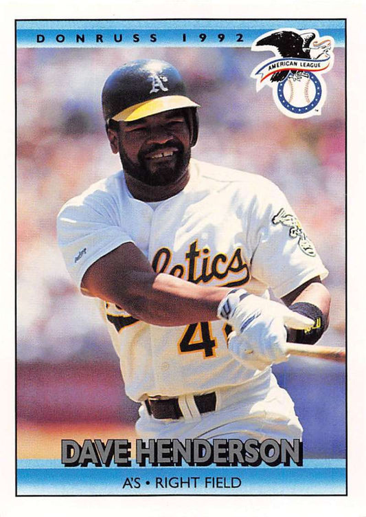 1992 Donruss Baseball #21 Dave Henderson AS  Oakland Athletics  Image 1