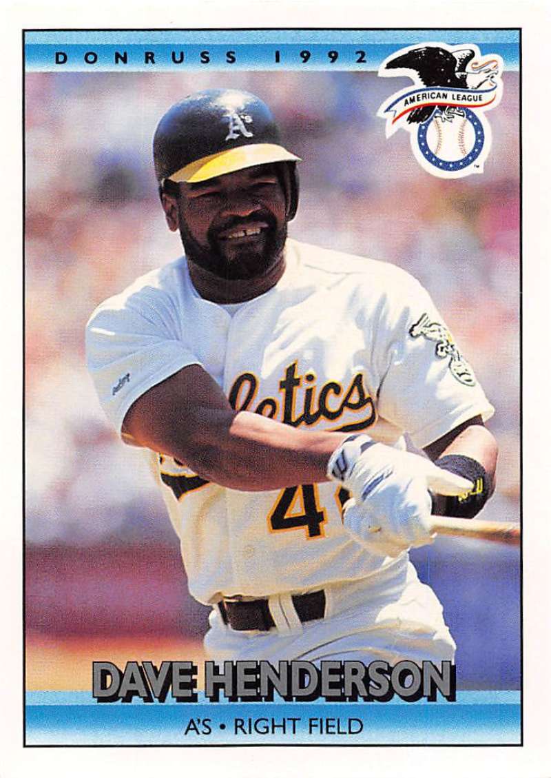 1992 Donruss Baseball #21 Dave Henderson AS Oakland Athletics Image 1